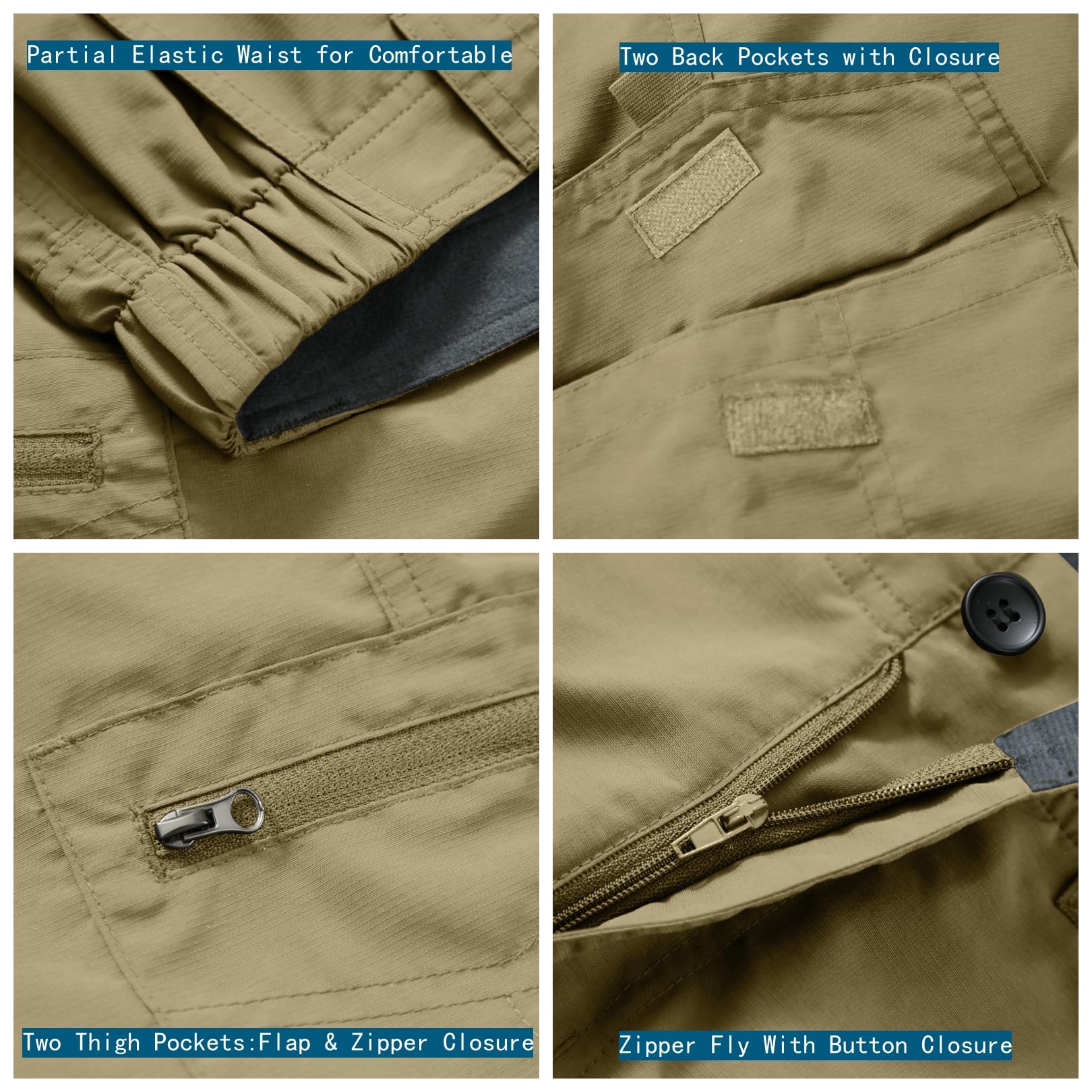 **Men's Quick Dry Lightweight Hiking Shorts with Stretch Waist - Cargo Casual Outdoor Shorts for Fishing, Travel & Adventure**    *Perfect for hiking, camping, fishing, and summer outdoor activities.*
