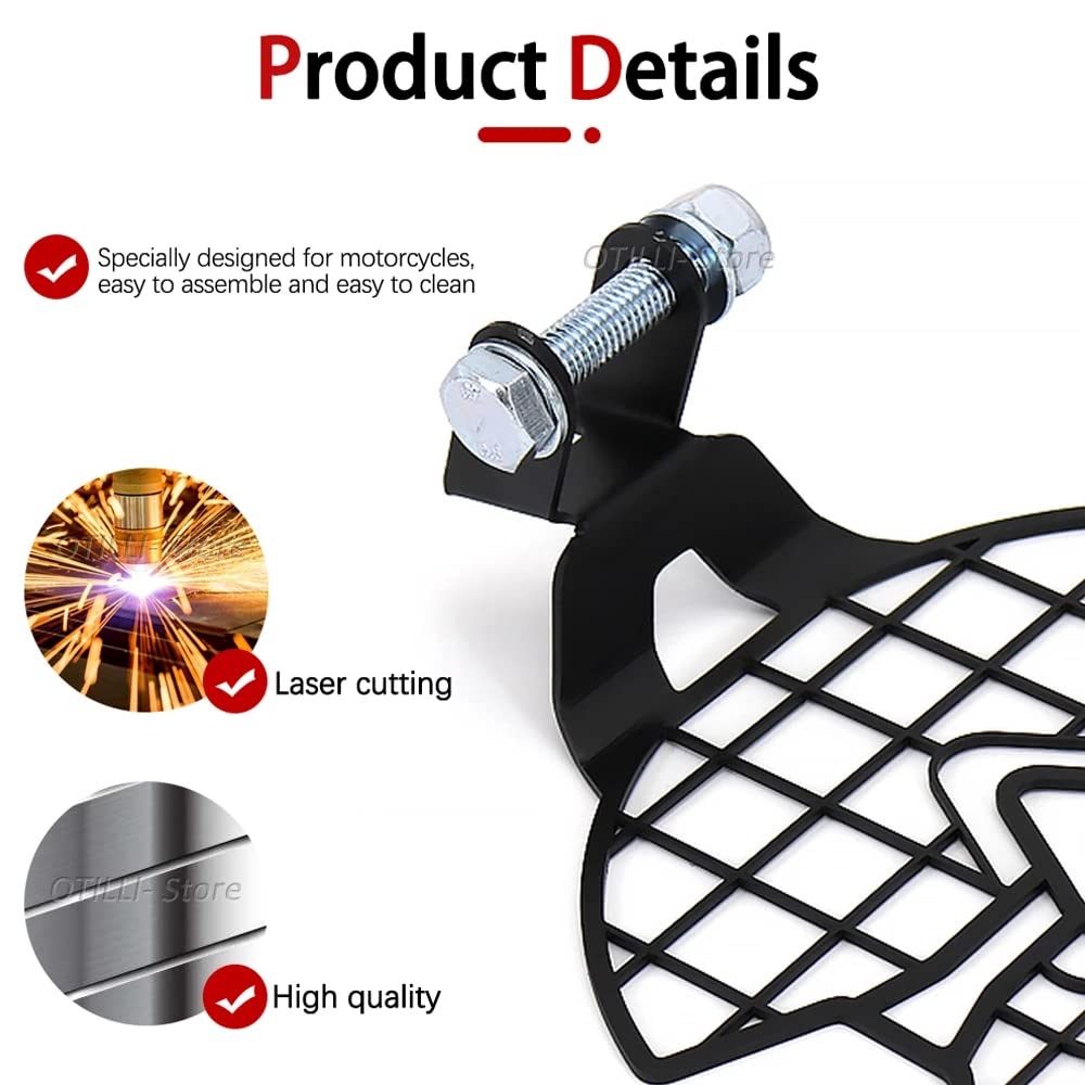 2021 NEW Black Motorcycle Headlight Guard Protector Grill for Triumph Trident 660 - Durable & Stylish Accessory for Night Riding & Off-Road Adventures
