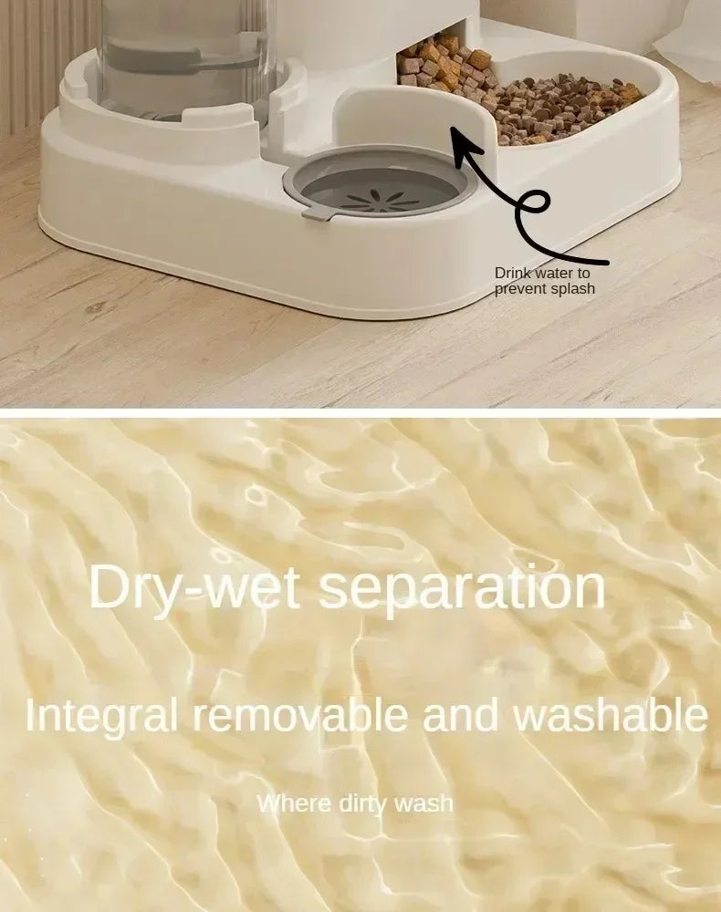 Automatic Pet Feeder Bowl with Water Dispenser - Smart Dog & Cat Food and Water Dispenser for Home, Travel, and Office Use