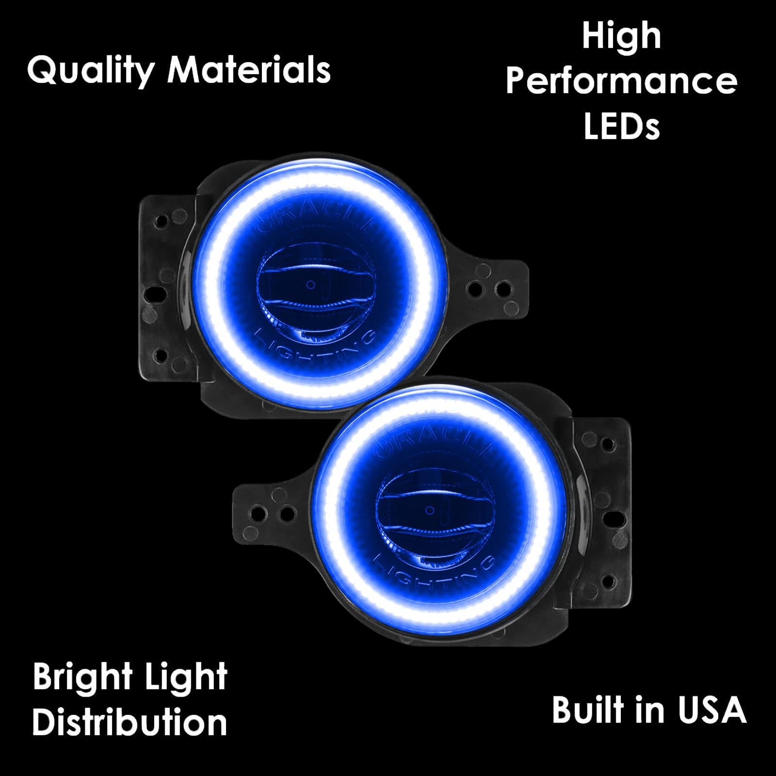 ORACLE Lighting 5847-002 Pair of 20W LED Fog Lights for 2018-2024 Jeep Wrangler JL - Blue - DOT Compliant - Rugged & Durable Off-Road Lights - High Performance LED Fog Lamps for Night Driving & Off-Road Adventures