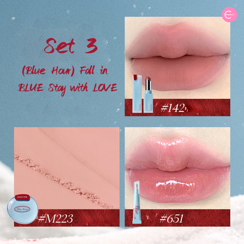 Joocyee Winter Blue Tone Series Makeup Set - All-in-One Cosmetics Kit for Eyeshadow, Blush & Lipstick | Perfect for Holiday Parties & Winter Makeup Looks