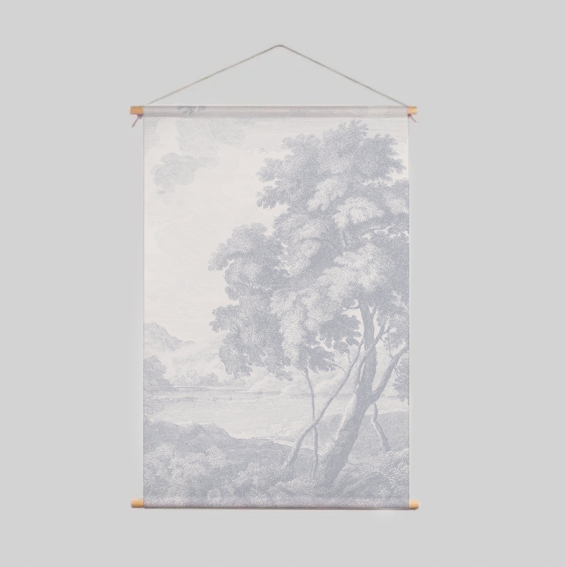Vintage Blue Engraved Textile Poster - Perfect for Home Decor, Wall Art & Gift Ideas
