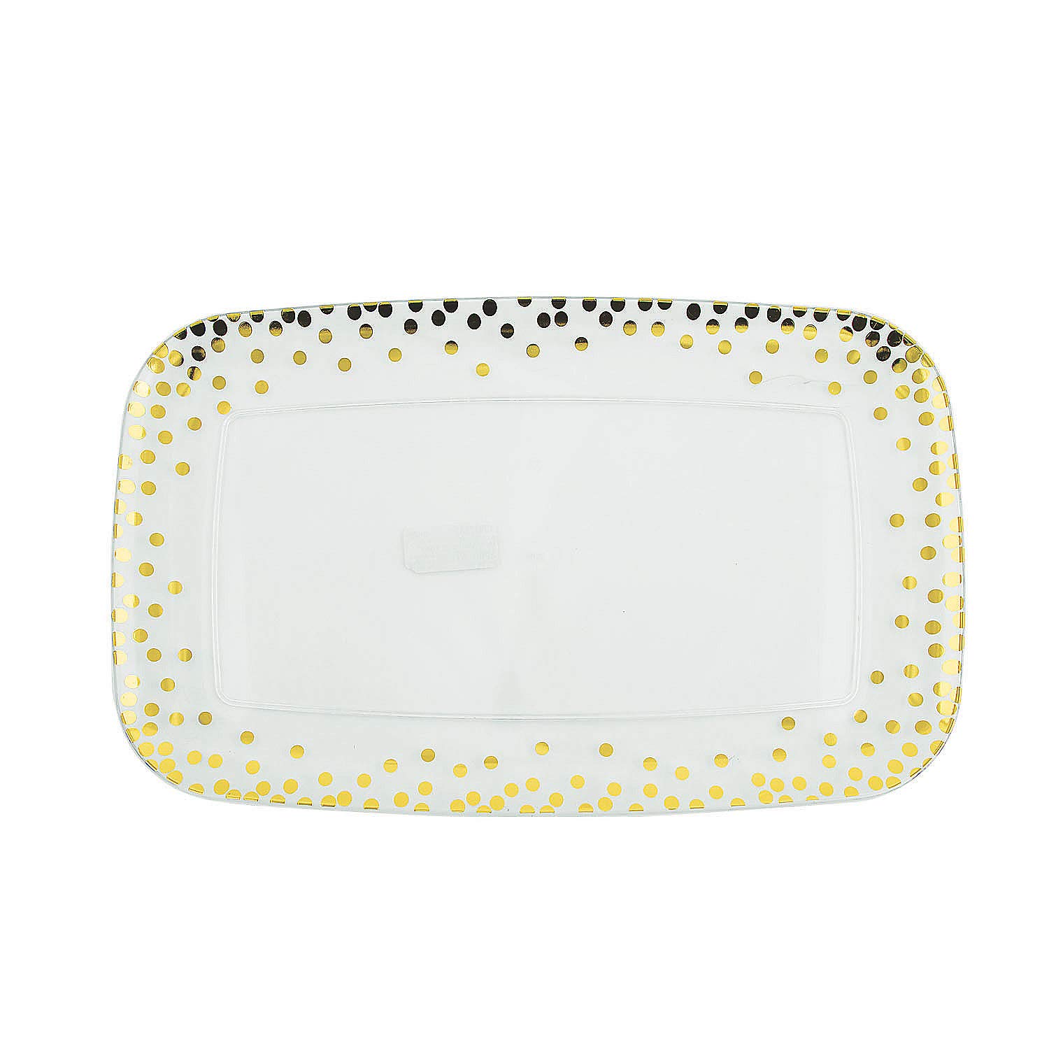 Gold Dot Clear Acrylic Serving Tray - Elegant Party Supplies & Home Decor - 1 Piece - Perfect for Cocktail Parties, Wedding Receptions & Buffet Serving