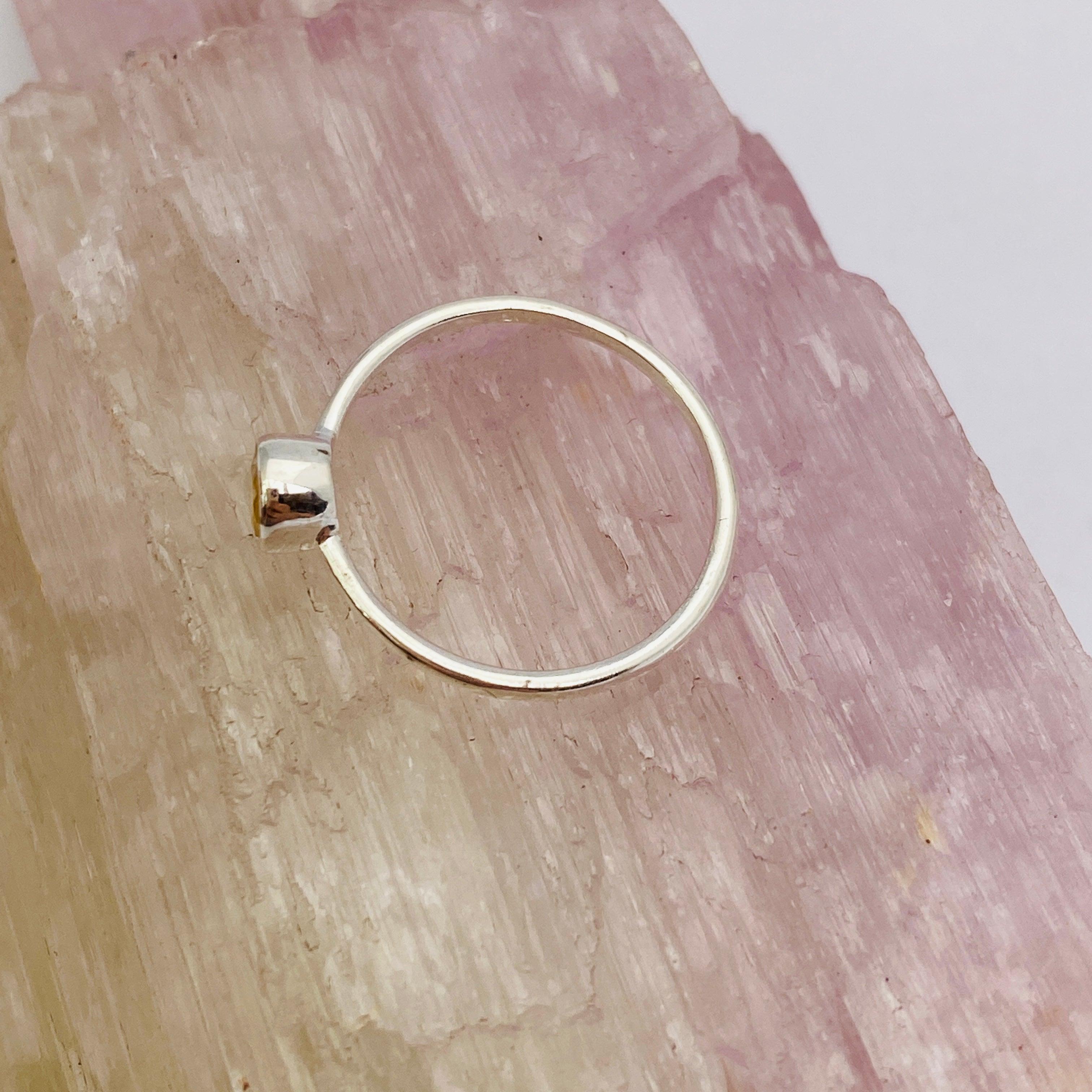 Natural Citrine Round Faceted 925 Sterling Silver Band Ring for Women - Elegant Gemstone Jewelry Gift for Birthday, Anniversary & Everyday Wear