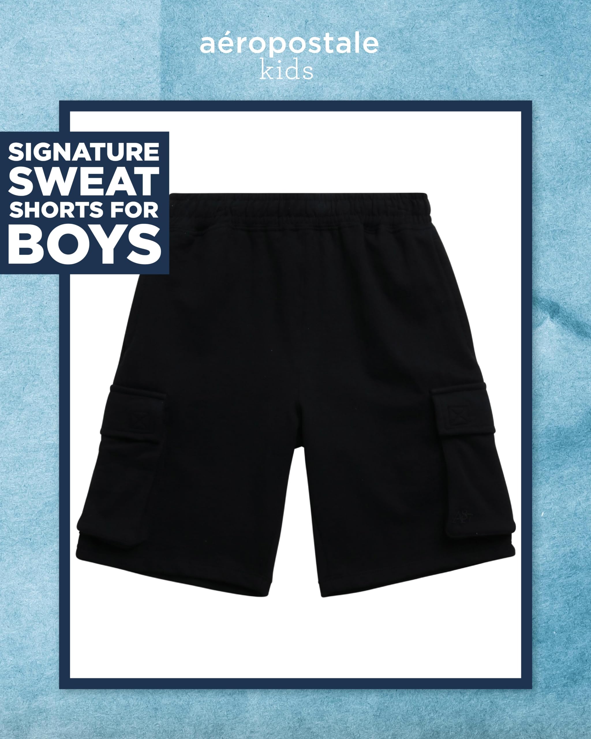 AEROPOSTALE Boys' Fleece Sweat Shorts with Pockets - Athletic Gym Running Shorts for Kids (Size 4-16) - Perfect for Sports, Workouts & Casual Wear