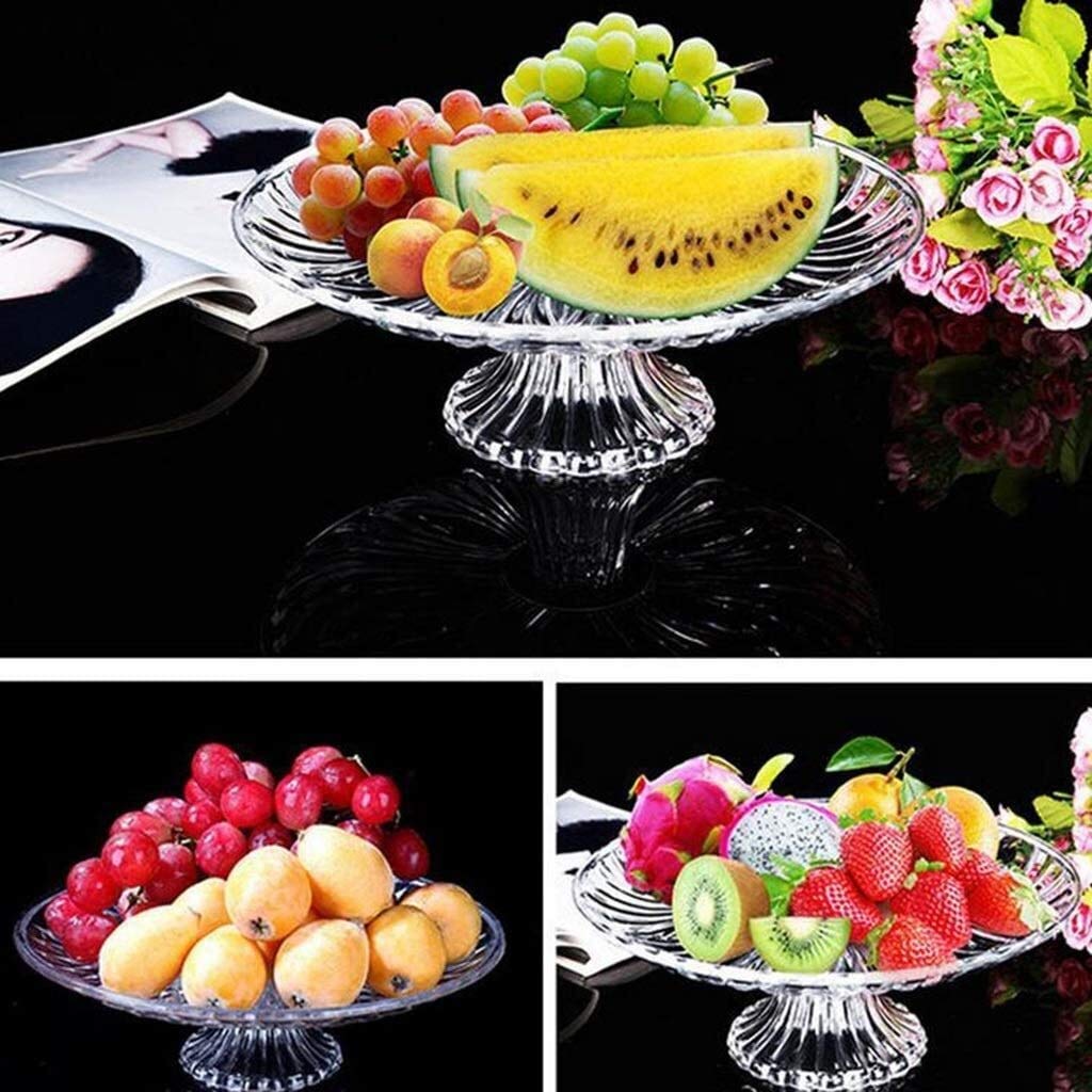 Acrylic Plastic Fruit Bowl - Decorative Kitchen Countertop Fruit Basket & Banana Holder for Living Room, Dining Table - Multi-Functional Serving Dish for Fruits, Snacks, and Home Decor