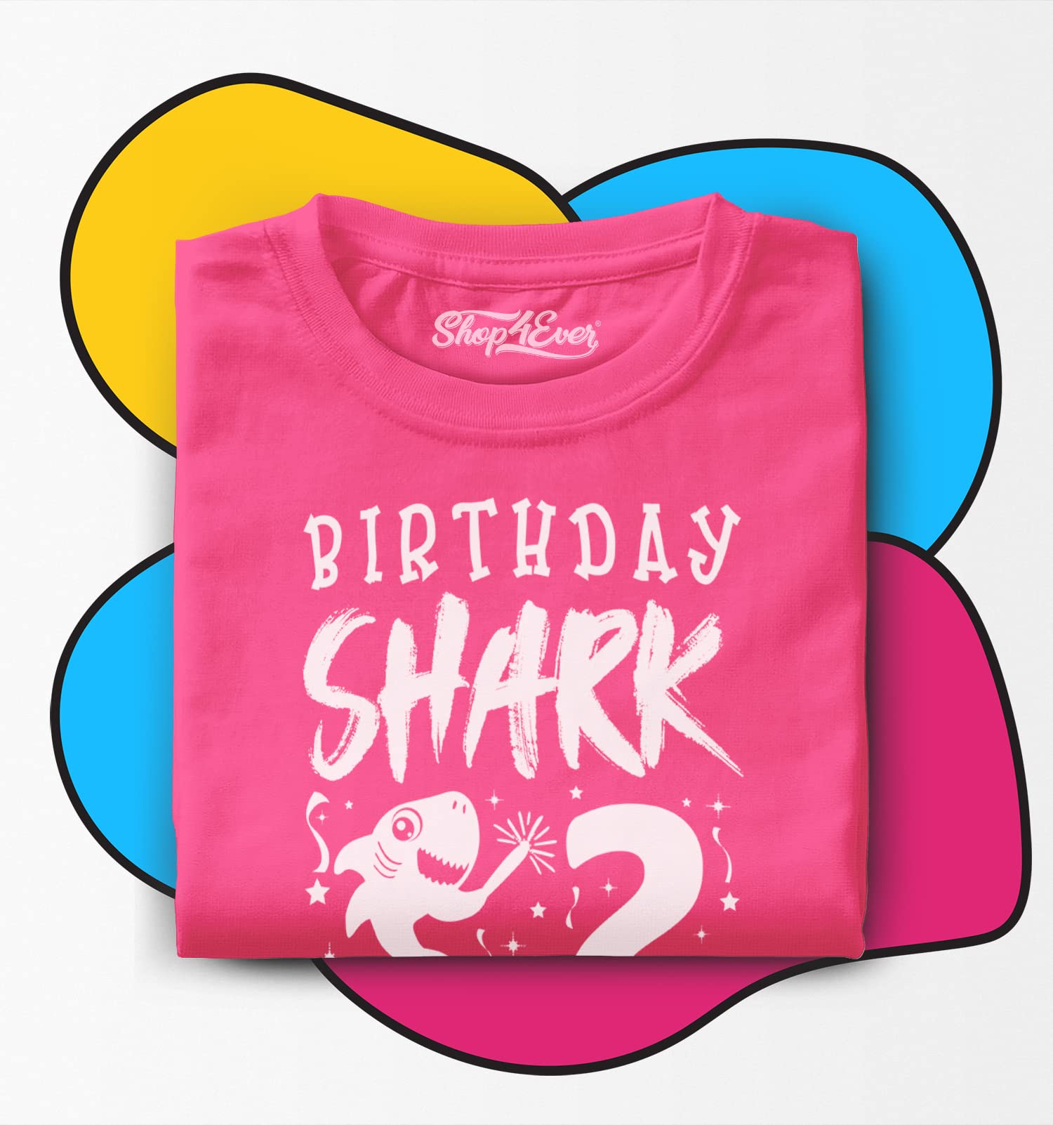 2nd Birthday Shark Toddler Cotton T-Shirt | Cute Kids Birthday Outfit for Boys & Girls | Perfect for Birthday Parties, Photo Shoots & Special Occasions