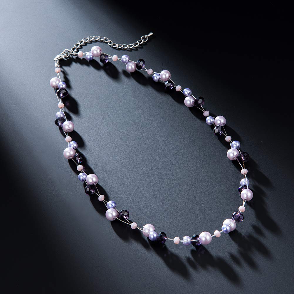 Turquoise Beaded Necklace for Women - Elegant Pearl & Crystal Bead Fashion Jewelry | Perfect Birthday Gift, Anniversary Present & Everyday Accessory for Casual & Formal Occasions