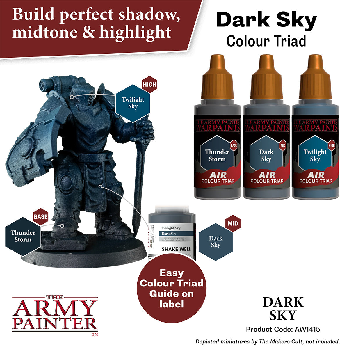 Warpaints Air: Dark Sky - Premium Matte Black Acrylic Paint for Miniatures & Models - Perfect for War Gaming, Cosplay & DIY Crafts