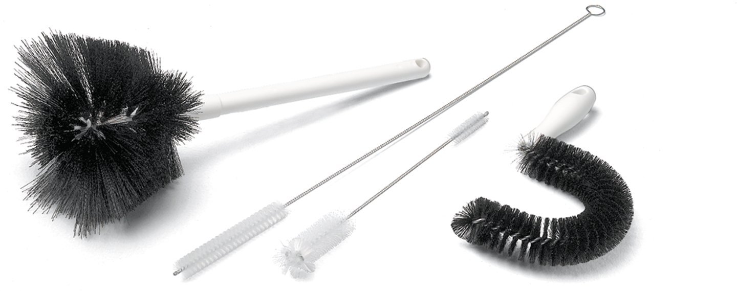 SPARTA 4002500 16-Inch Polyester Coffee & Decanter Brush with Soft Bristles - Commercial Cleaning Brush for Kitchens, Restaurants, Bars, Bathrooms - Black (6-Pack) - Perfect for Stubborn Stains on Coffee Pots, Wine Decanters & Glassware
