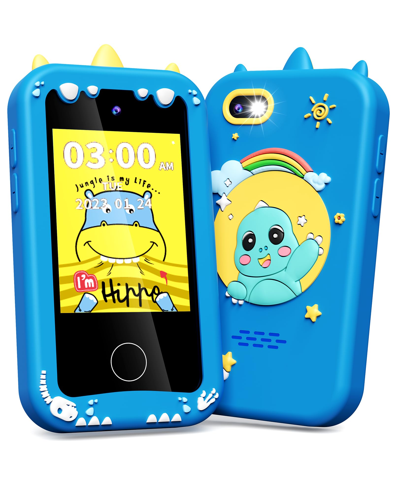 UCIDCI Kids Learning Smart Phone Toy - Interactive Touchscreen Pretend Phone for Boys & Girls Ages 3-8 | Dinosaur-Themed Educational Toy | Perfect Birthday Gift for Toddlers | Pretend Play, Early Learning & Role-Playing Scenarios
