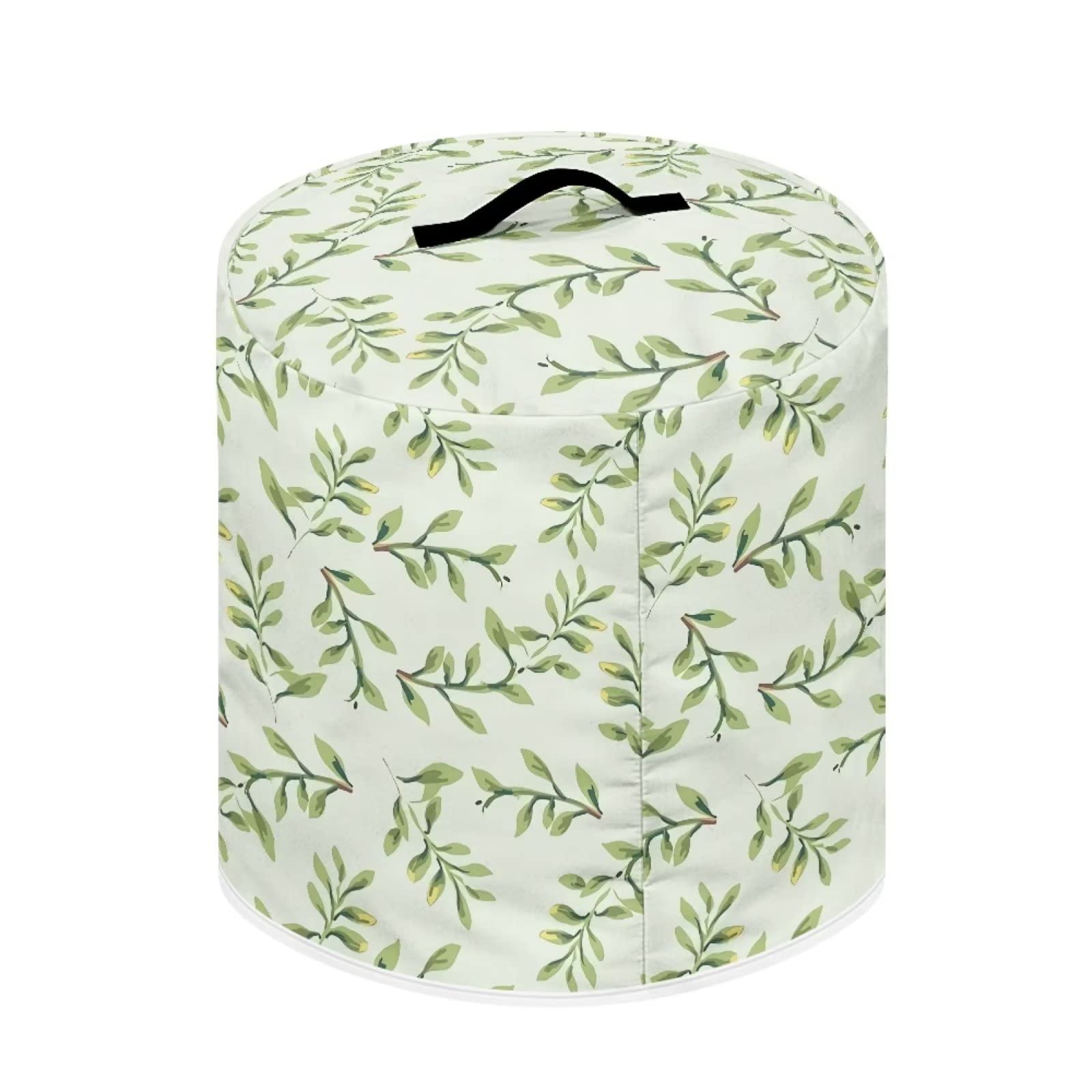 Green Leaves Print Pressure Cooker Cover - Dust Protection Appliance Cover for 8-Quart Air Fryer & Cooker - Perfect for Kitchen Storage & Countertop Organization
