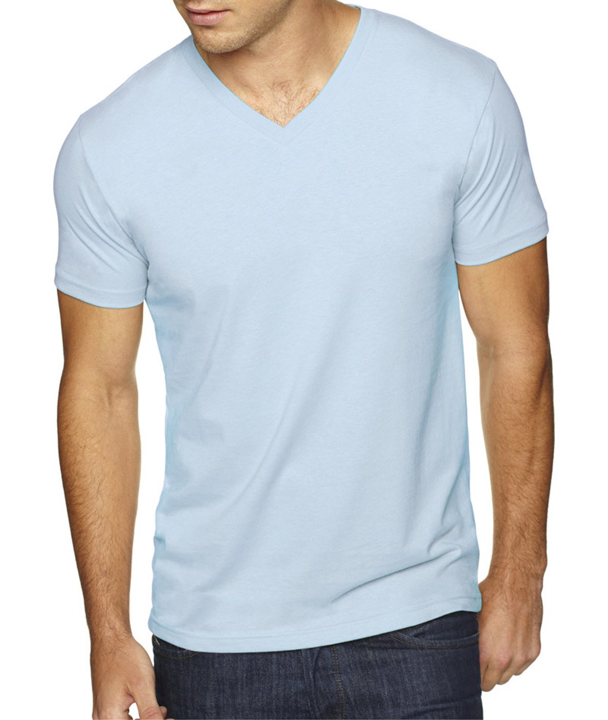 Next Level Apparel 6440 Men's Premium Fitted Sueded V-Neck T-Shirt 2-Pack - Cardinal Red & Light Blue (XX-Large) | Soft Comfort Tees for Casual Wear, Gym & Layering