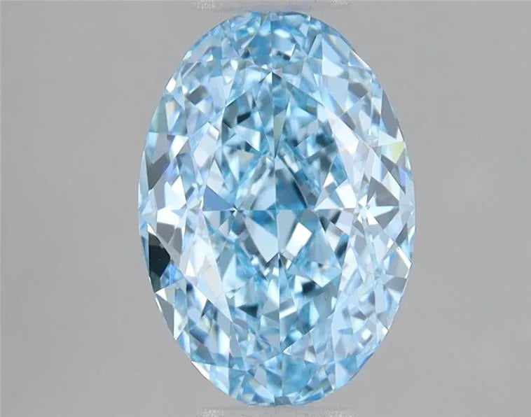 1.50ct Oval Lab Grown Diamond - Fancy Vivid Blue, VVS2 Clarity, IGI Certified for Engagement Rings & Fine Jewelry