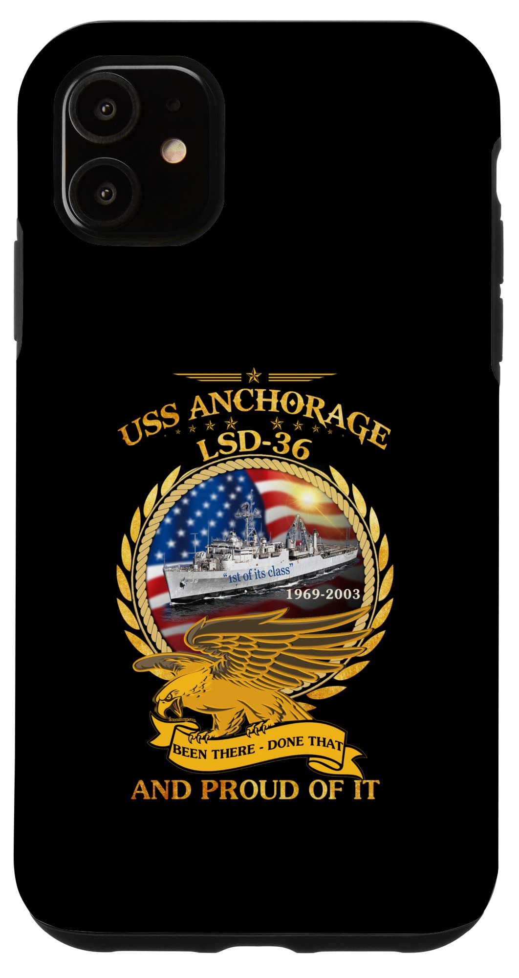iPhone 11 Case with USS Anchorage (LSD-36) Design - Durable Protective Cover for Navy Ship Enthusiasts | Perfect for Military History Buffs & Navy Veterans