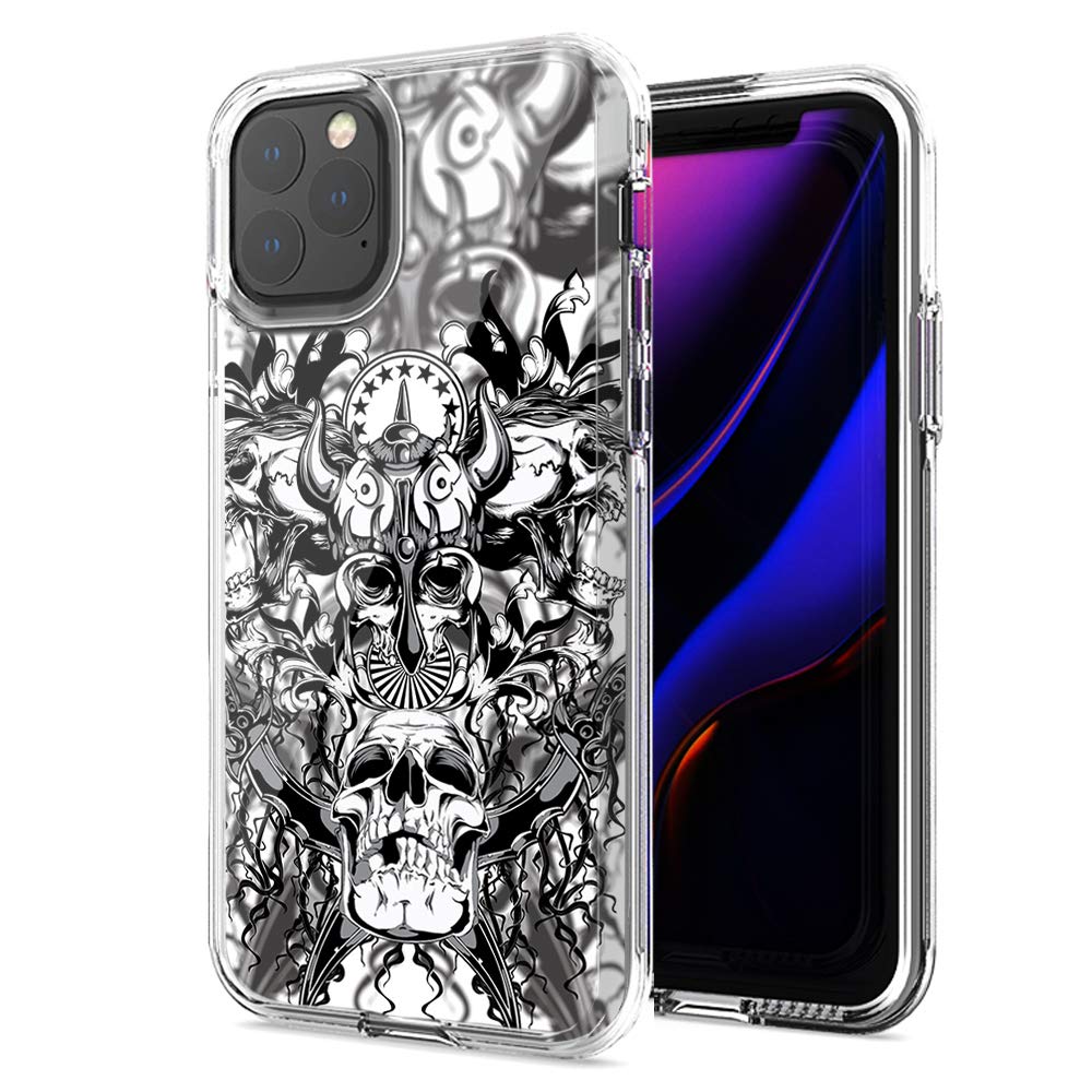 Viking Skull Design Dual Layer Shockproof Case for Apple iPhone 12 Pro/12 - Rugged Protection for Outdoor Adventures & Daily Use