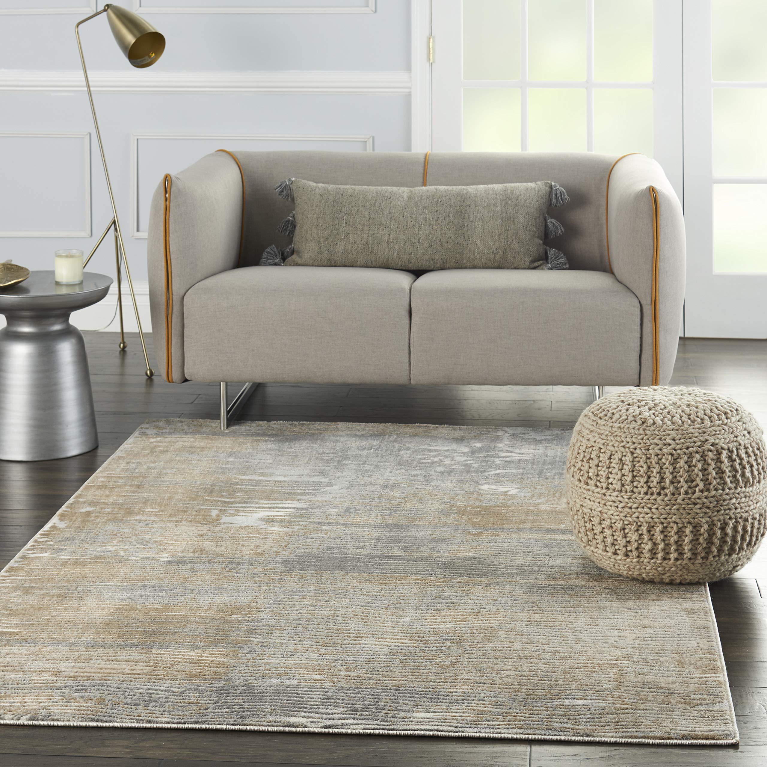 Nourison Solace Modern Abstract Grey/Beige 5'3