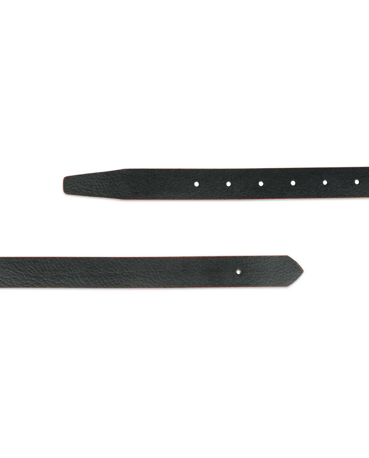 Ferragamo Style 1 Inch Black Leather Belt with Red Edges - 25mm Width for Men & Women - Perfect for Casual, Office, and Formal Outfits