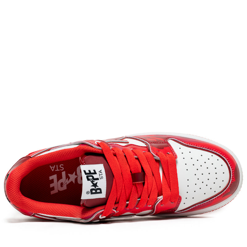 BAPE Sk8 Sta #1 Sneakers - Red | Men's & Women's Casual Skate Shoes for Streetwear & Urban Fashion