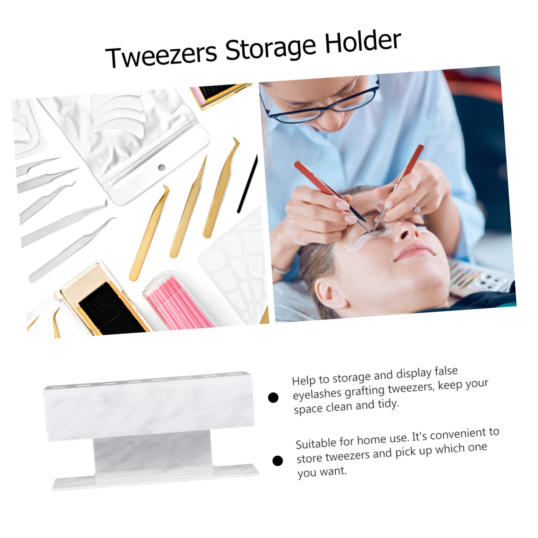 FOMIYES Eyelash Extension Tweezer Stand - 8 Pair Storage Holder for Lash Tools | Professional Beauty Accessories Organizer | Perfect for Salon, Spa & Home Use