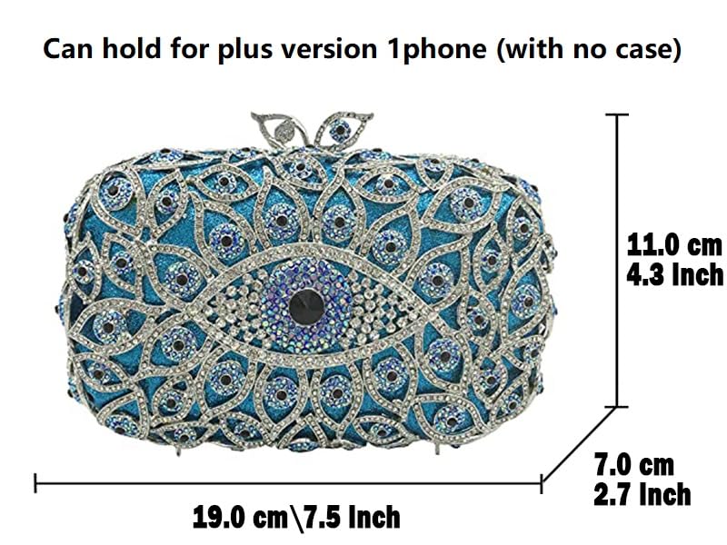 FGG Evil Eye Crystal Clutch Bag for Women - Elegant Rhinestone Evening Purse for Wedding, Party & Prom - Mini Handbag for Special Occasions & Night Out Accessories