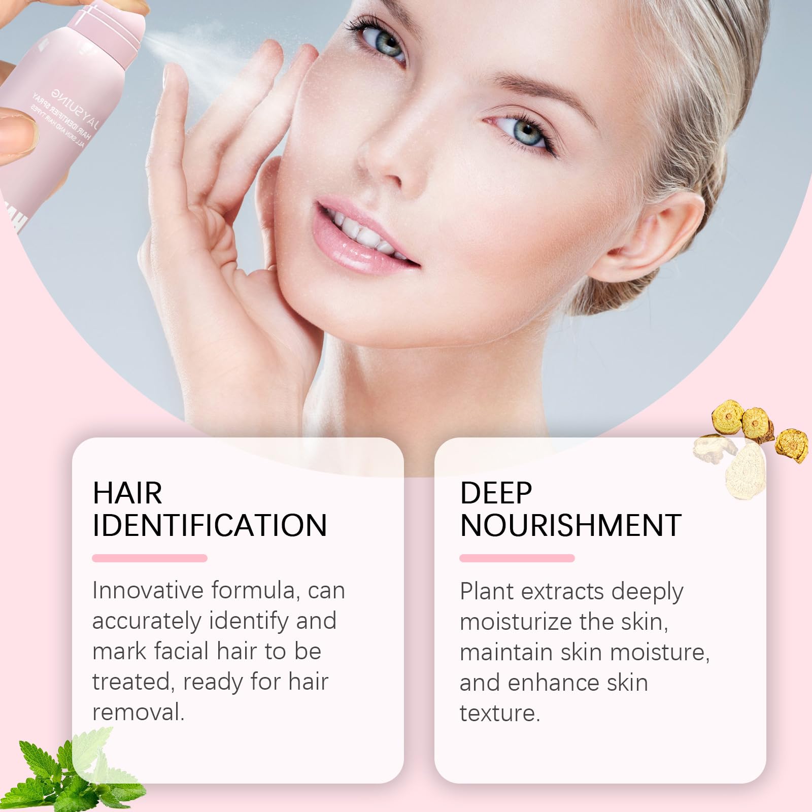 Best Facial Hair Removal Spray for Men & Women - Gentle & Effective Hair Softener for Smooth Skin - Ideal for Face Cleansing & At-Home Hair Removal - White