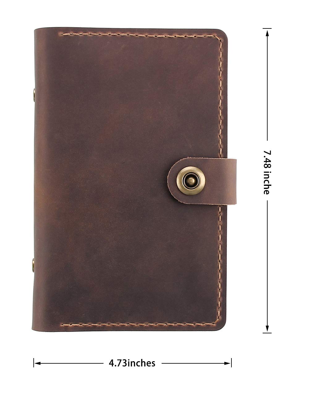 Handmade Genuine Leather Refillable Journal Notebook - A6 Size 6-Ring Binder Diary with Spiral Design, Brown Traveler Notebook for Writing & Sketching | Perfect Gift for Writers, Artists & Travel Enthusiasts