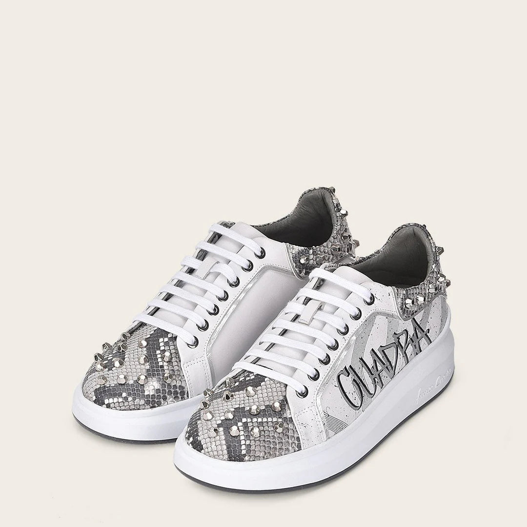 Natural Python Sneakers for Women - Stylish & Comfortable Casual Shoes for Everyday Wear, Work & Outdoor Activities