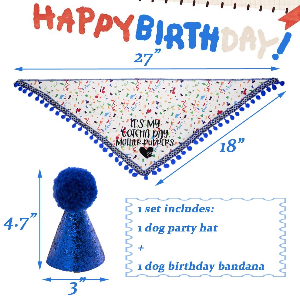 Dog Birthday Hat & Bandana Set - Cute Birthday Outfit for Small, Medium & Large Dogs - Perfect Gift for Dog Lovers - Great for Birthday Parties & Photo Shoots