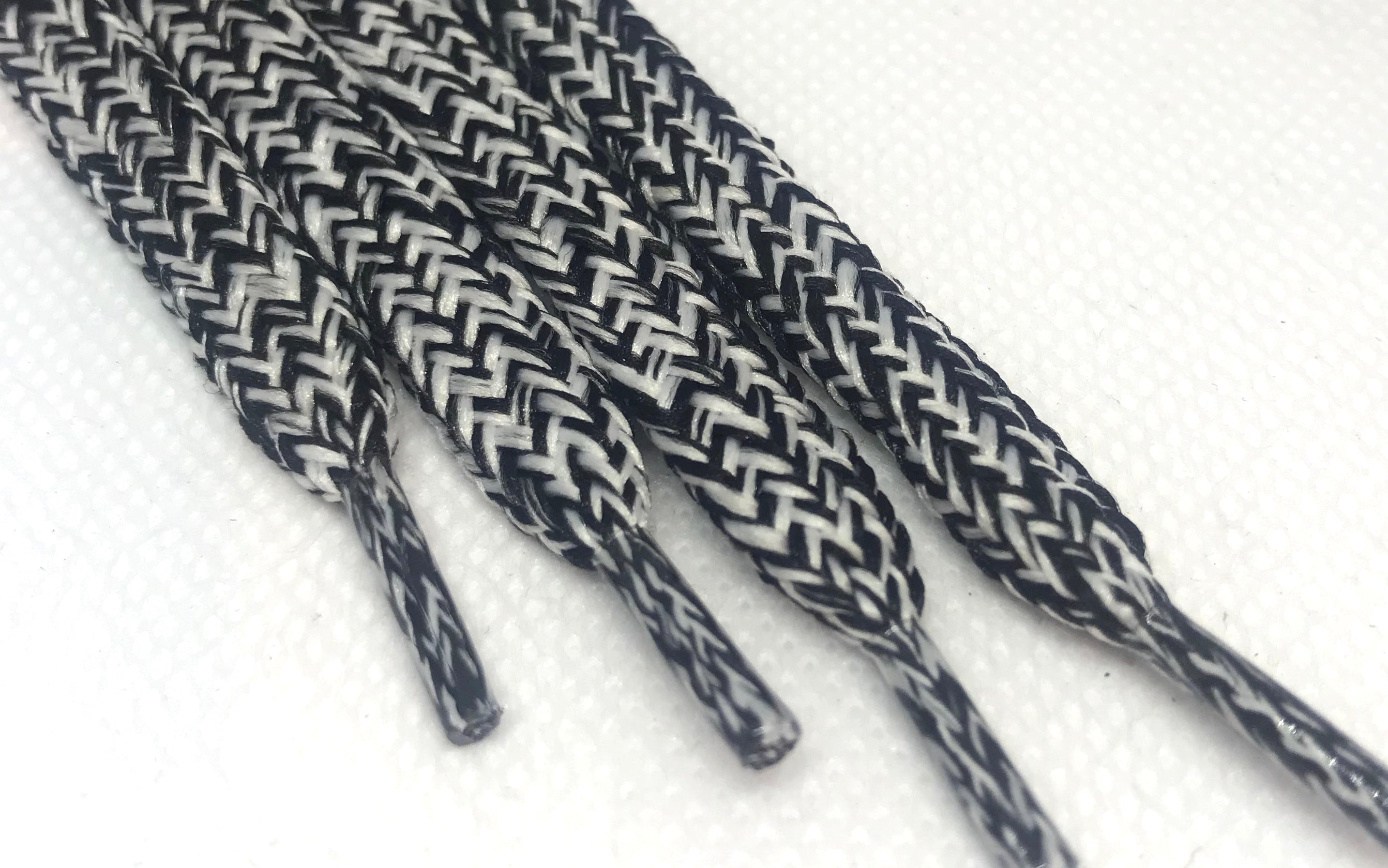 Premium Hybrid Tweed Shoelaces - Black & White Classic Style for Dress Shoes, Boots & Casual Sneakers | Durable & Stylish Lace Upgrade for Men & Women