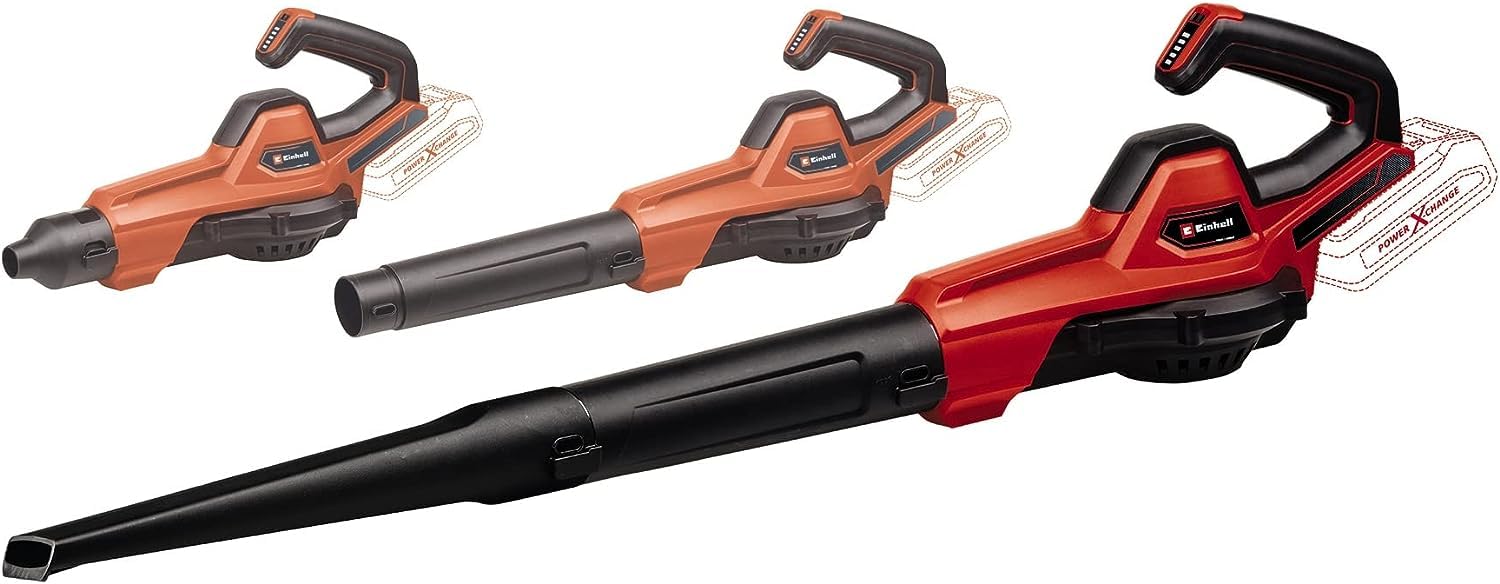 Einhell GE-UB 18/250 Li E-Solo Power X-Change Cordless Leaf Blower - 18V Battery (Not Included), 250 km/h Air Speed, 3-Piece Tube, Electric Speed Control with LED Display - Perfect for Yard Cleanup, Driveway Clearing & Garden Maintenance