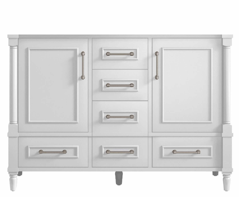 47.5 Inch Modern Bathroom Vanity Cabinet - Single or Double Sink Base - White Finish for Atlanta Homes | Perfect for Master Bathroom or Guest Bathroom Renovation