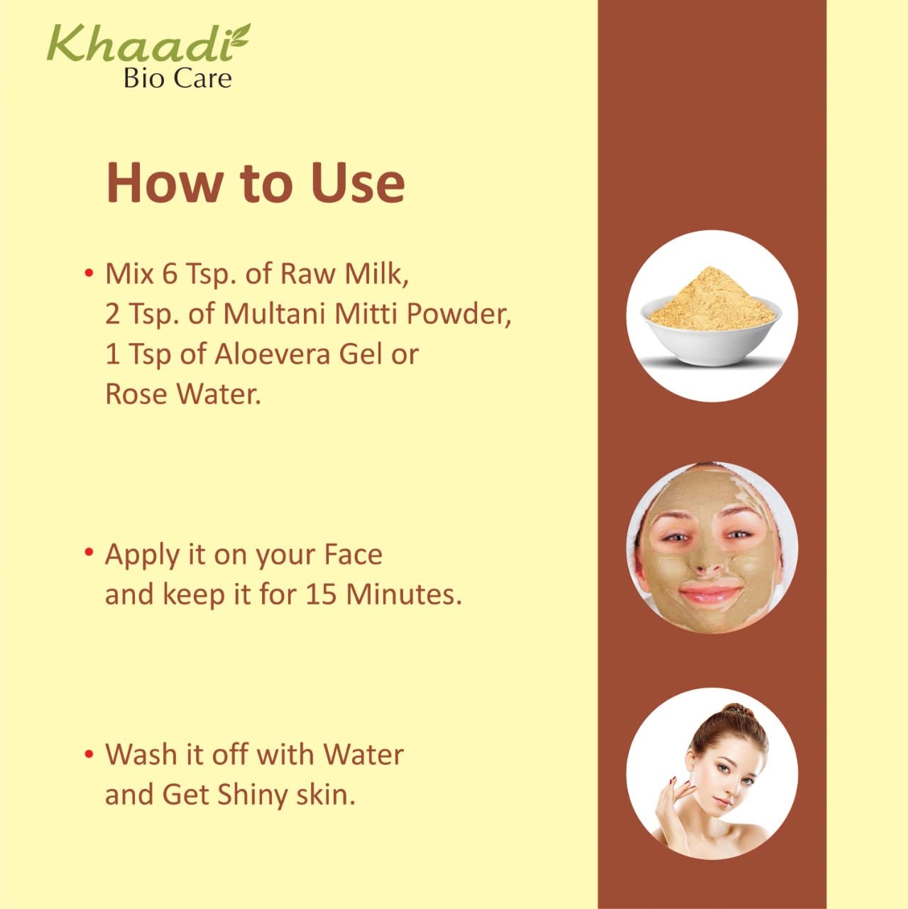 Khaadi Bio Care Pure Multani Mitti (Fuller's Earth) Face Clay Mask - 500g with Free Applicator Brush | Natural Skin Detox & Glow Treatment for Acne, Blackheads & Oily Skin | Perfect for Spa Days & At-Home Facial Routines