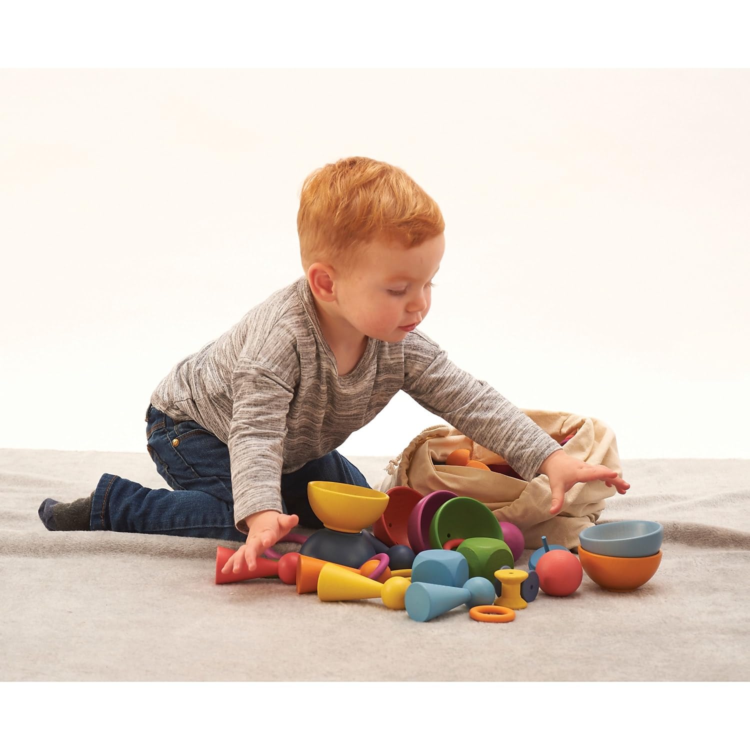 TickiT 73979 Rainbow Wooden Building Blocks - 84-Piece Educational STEM Toy for Kids, Perfect for Preschool Learning & Creative Play