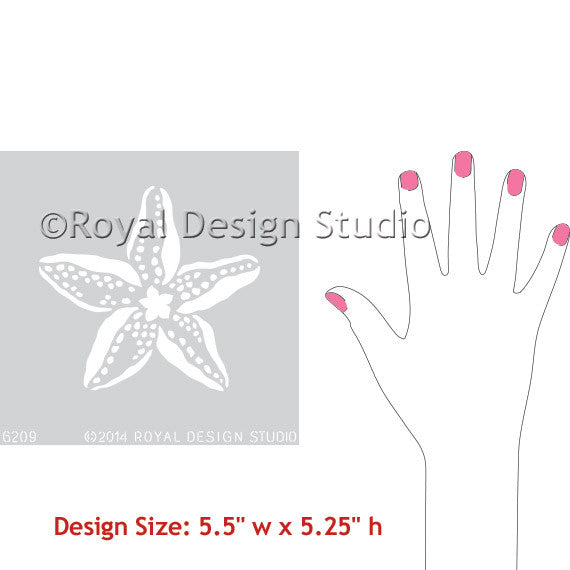 Starfish Wall Art Stencil Template - DIY Ocean Themed Home Decor for Beach House, Bathroom, Nursery & Coastal Living Spaces