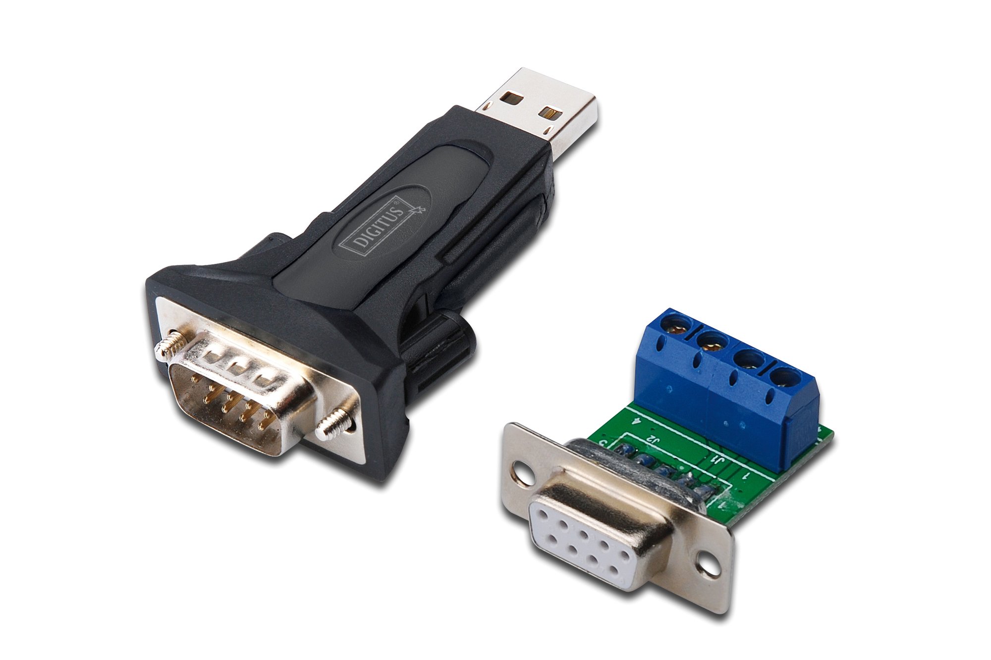 Digitus USB to Serial Adapter Converter - USB 2.0 to RS232 DB9 Cable for Industrial Equipment, POS Terminals, Printers & Legacy Devices - Plug & Play Driver-Free Installation (Windows/Mac/Linux Compatible)