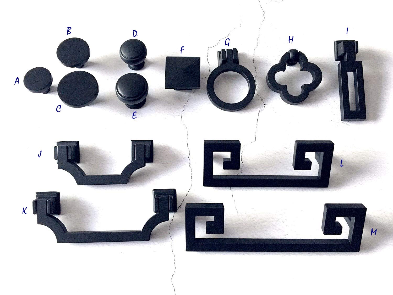 Matte Black Cabinet Knobs - Drawer Pulls for Kitchen & Dresser