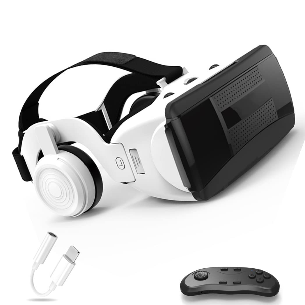 3D VR Headset with Bluetooth Controller - Compatible with iPhone 13 Pro Max/13 Pro/13/12/11, Samsung Galaxy S21, Huawei & Xiaomi Series - Immersive Virtual Reality Gaming & Movie Experience (Color: Black, Size: Universal) - Perfect for Home Entertainment, Gaming & VR Exploration