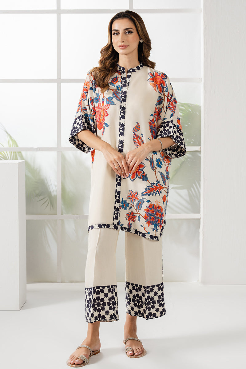 Stylish Ivory Garnet 2-Piece Outfit Set (Shirt & Trousers) for Women - Perfect for Office Wear, Casual Outings & Special Occasions