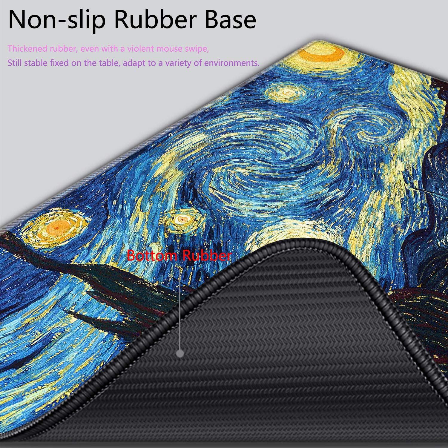 Large Gaming Mouse Pad with Stitched Edges - Waterproof Extended Desk Mat, Non-Slip Rubber Base (31.5