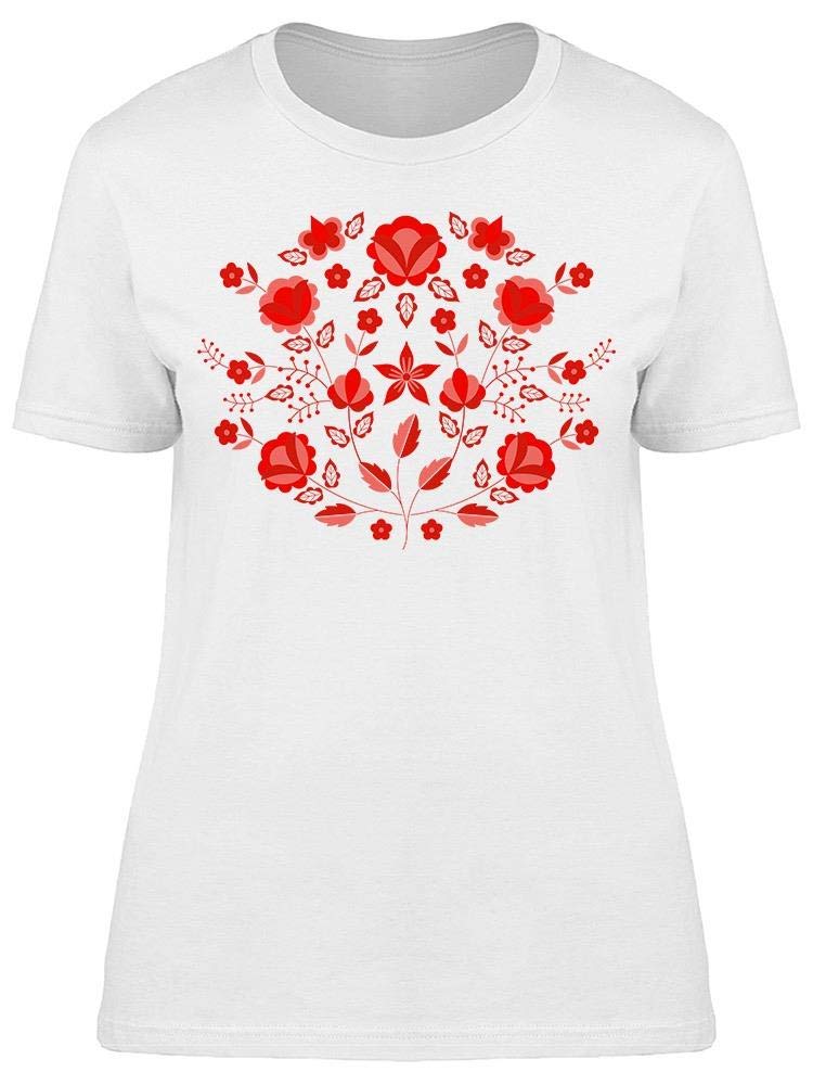 Polish Folk Ethnic T-Shirt for Women - Traditional Floral Design, Comfortable Cotton Tee - Perfect for Cultural Events, Festivals & Casual Wear
