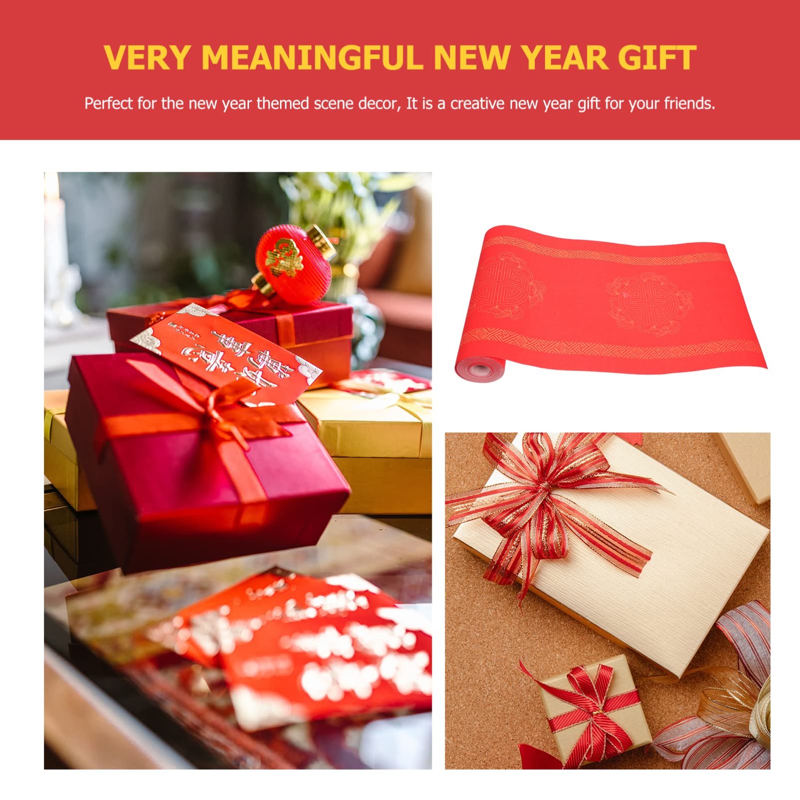 EXCEART 1 Roll Red Rice Paper for Chinese Calligraphy, Valentine's Day & Wedding Decorations - Traditional Scroll Paper for Couplet Writing, Sumi Art, and Chunlian Paper Cutting - Perfect for Chinese New Year Celebrations and Home Decoration