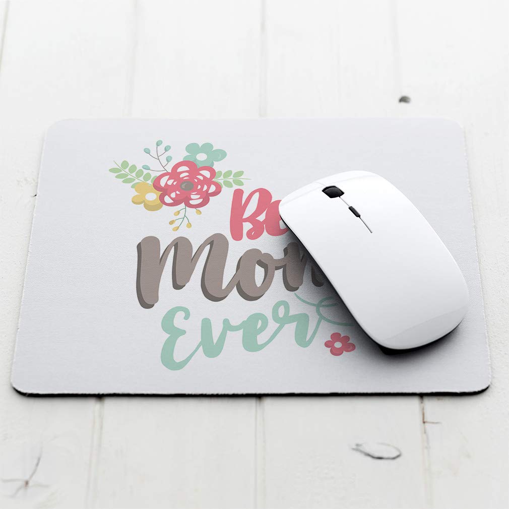 Best Mom Ever Mouse Pad - Neoprene Square Office & Gaming Desk Accessory for Mother's Day Gift | Perfect for Computer Work, Gaming & Home Office Use