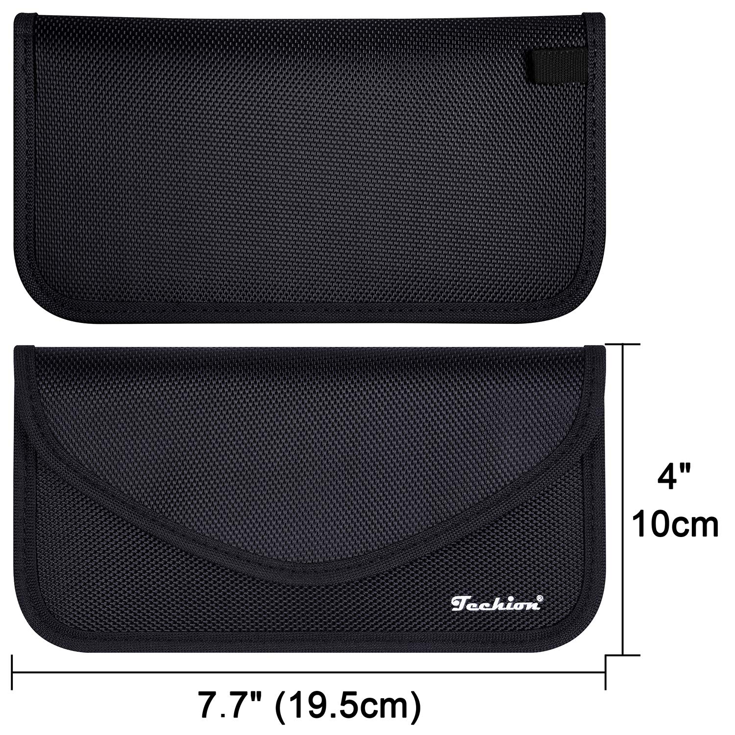 Techion 2 Pack RFID Faraday Bag - Signal Blocking Pouch for Cell Phone & Car Key FOB | Anti-Hacking Privacy Protection | Perfect for Travel, Business & Security Conscious Users - Black