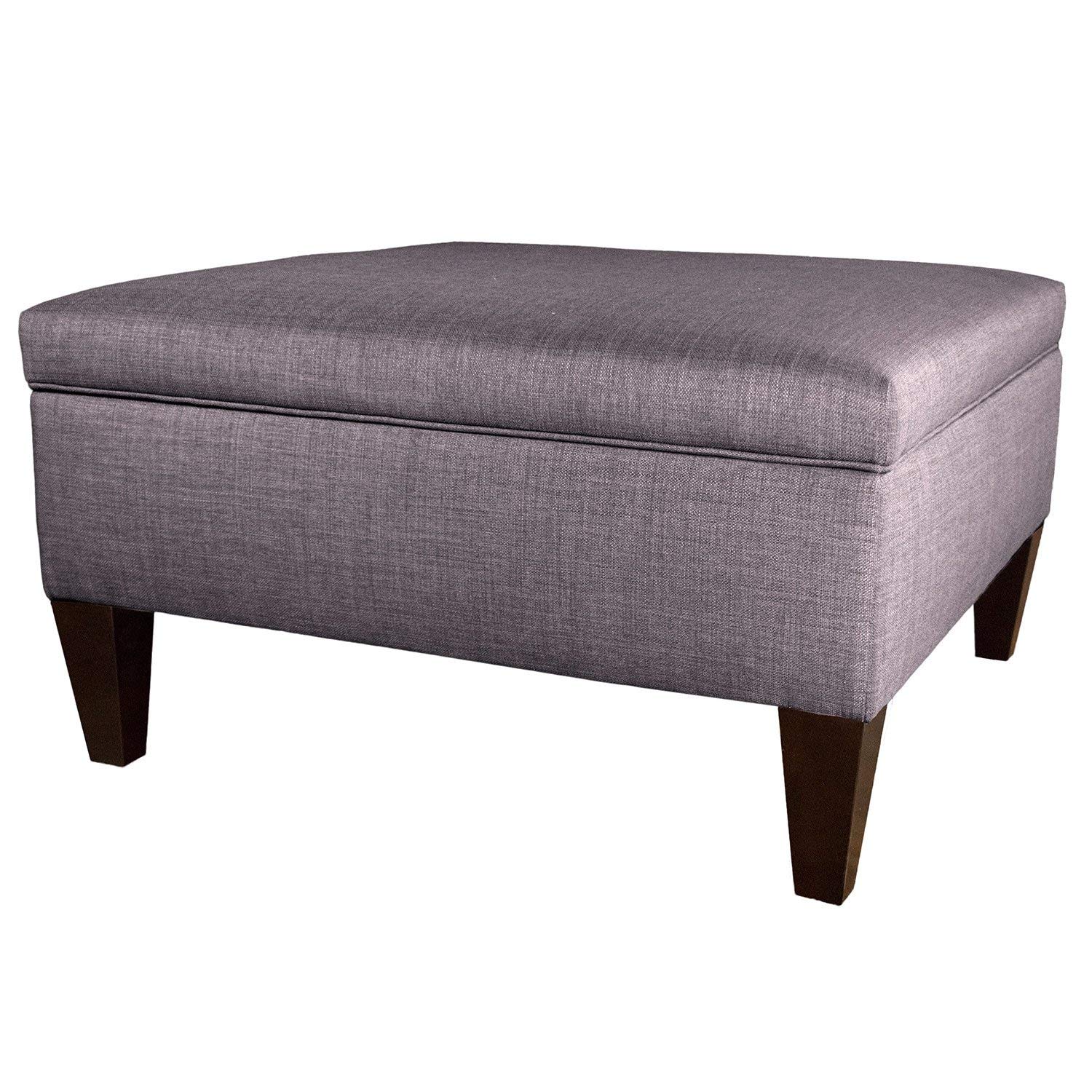 MJL Furniture Manhattan Extra Large Storage Ottoman with 3 Compartments & Lift-Top Lid - Upholstered Coffee Table Bench, Toy Organizer Box for Living Room, Bedroom, Nursery - 34 Inch Gray Multi-Functional Furniture for Home Organization & Extra Seating
