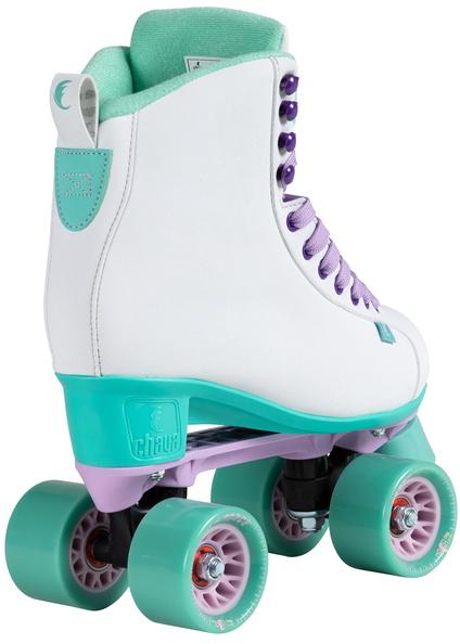 Chaya Melrose White & Teal Roller Skates for Women - Outdoor & Indoor Quad Skates with Lightweight Design - Perfect for Rink, Park, and Street Skating