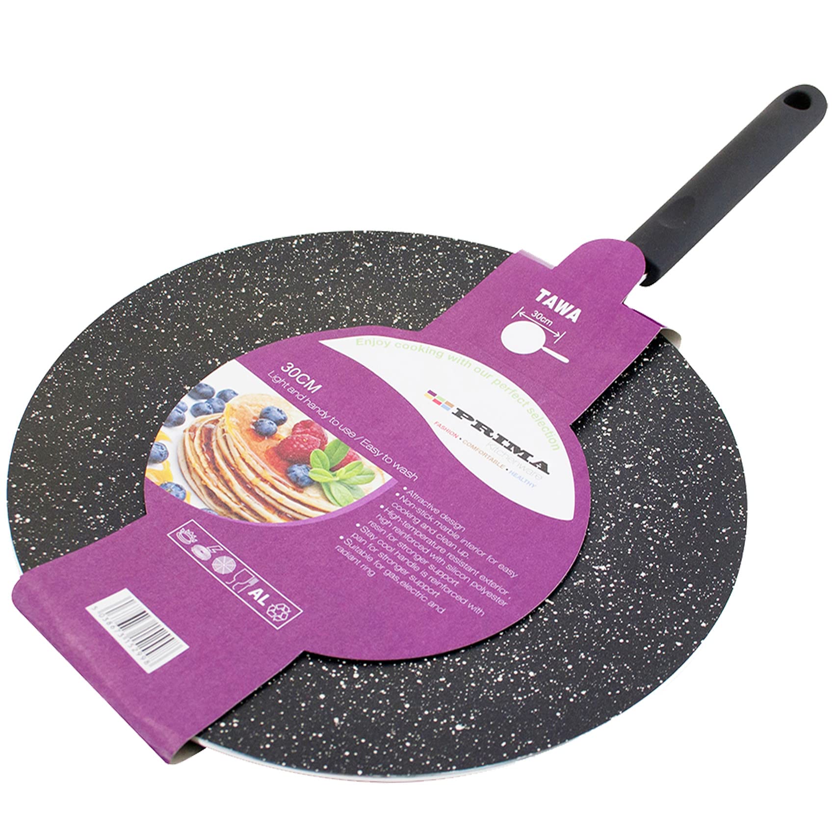 Non-Stick Dosa Tawa Pan - Traditional Indian Crepe, Roti, Chappati & Naan Maker - Induction & Gas Stove Compatible - Perfect for Home Cooking & Restaurant Use