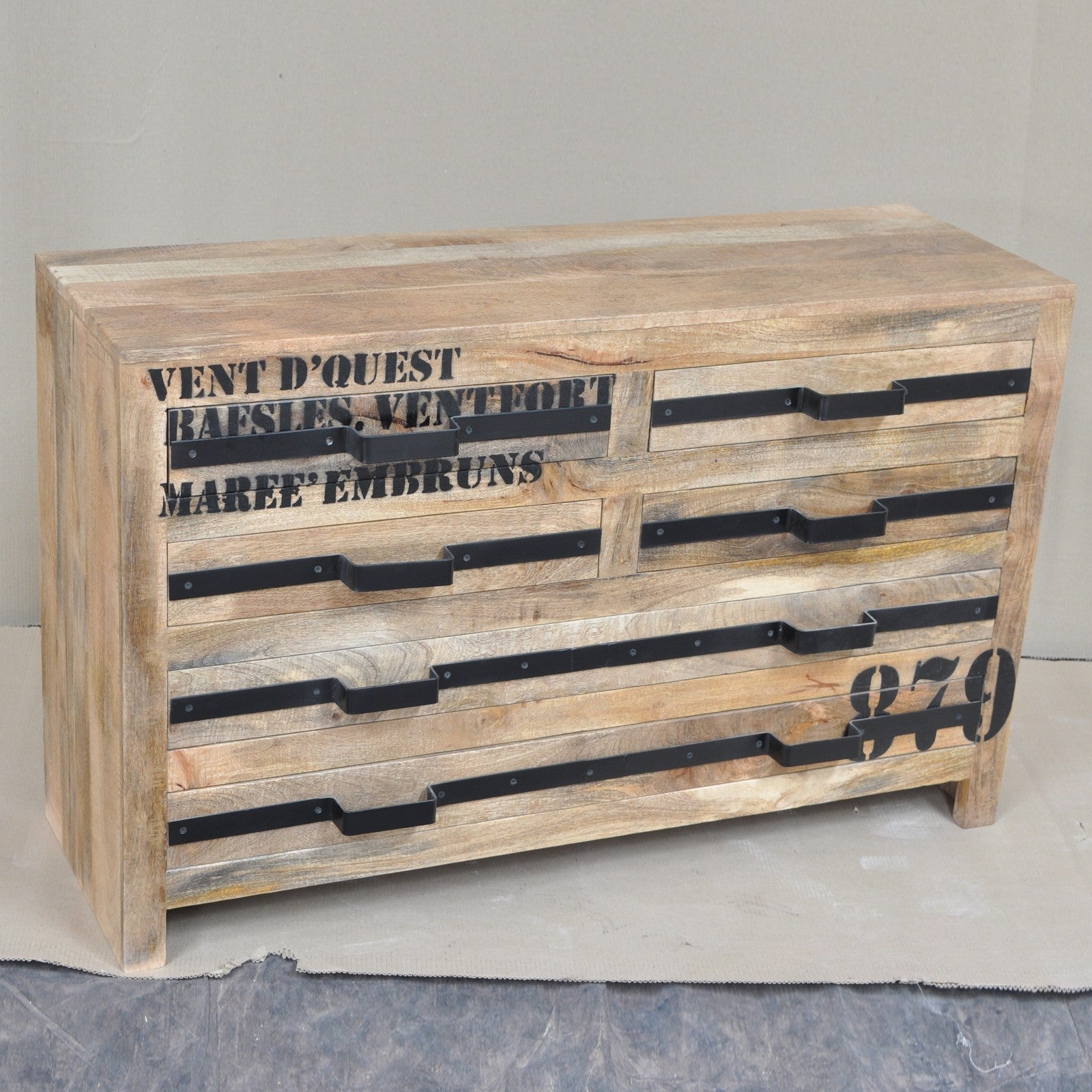 Industrial Wooden 6-Drawer Dresser - 51