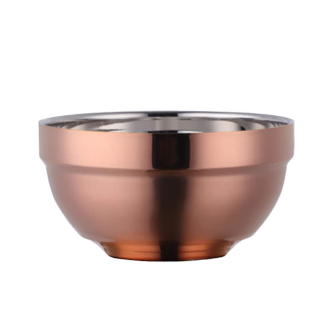 Cabilock Double Walled Stainless Steel Bowls - Heat Insulated Soup, Rice & Salad Bowls for Hot & Cold Foods (Rose Gold) - Perfect for Dining, Camping & Meal Prep