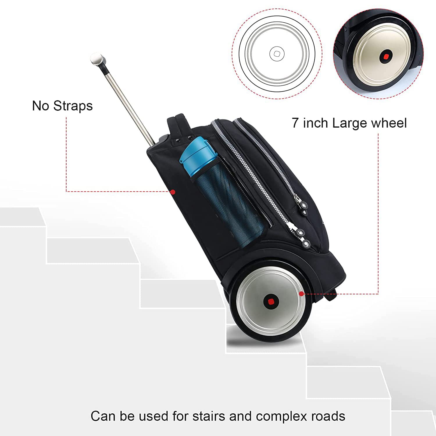 UNIKER 14 Inch Rolling Laptop Backpack with Wheels - 20 Inch Wheeled Computer Bag for Business Travel & Commuting (Basketball Design) - Perfect for Airports, Office & College Campus Use